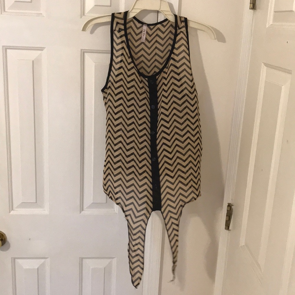 Sheer Tie Front Top S/M